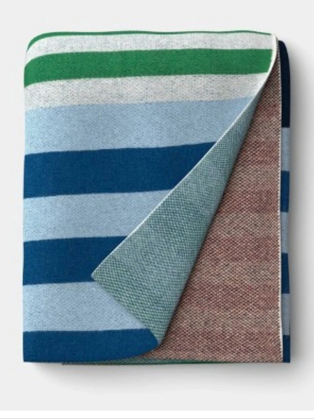Room Essentials NWT Nautical Pieced Stripe Knit Throw Blanket In Maritime Multi